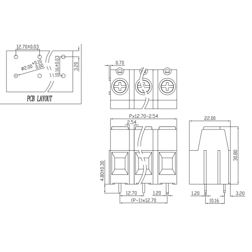 57A1000V 고전류 나사 유형 PCB 터미널 블록이 스 플라이싱 할 수 있습니다.